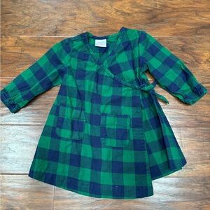 Hanna Andersson Green and Blue Plaid Kids Dress